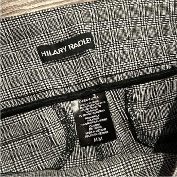 NWOT Hilary Radley Black and White Plaid Dress Pants Size M - Picture 2 of 7